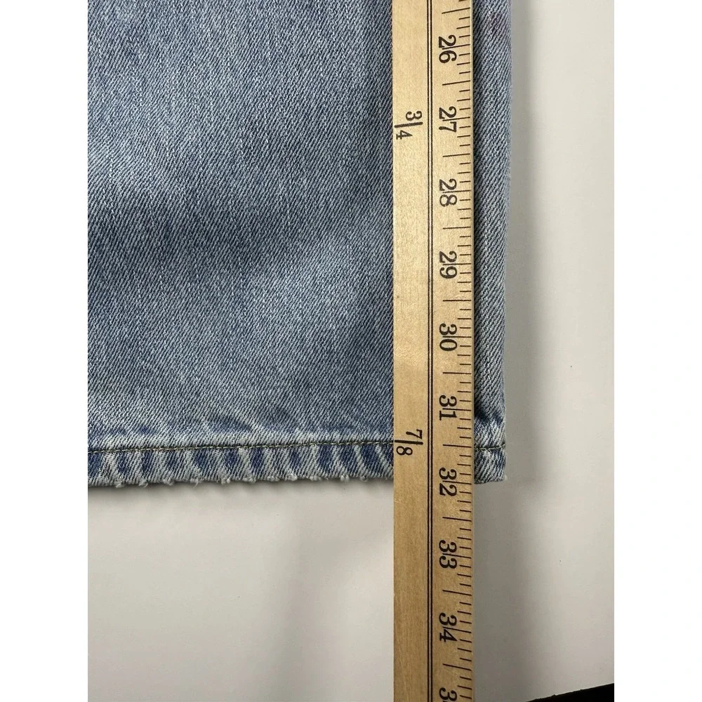 Levis 505 Jeans Mens 38x32 Regular Fit Straight Leg Denim Light Wash Casual Pant
